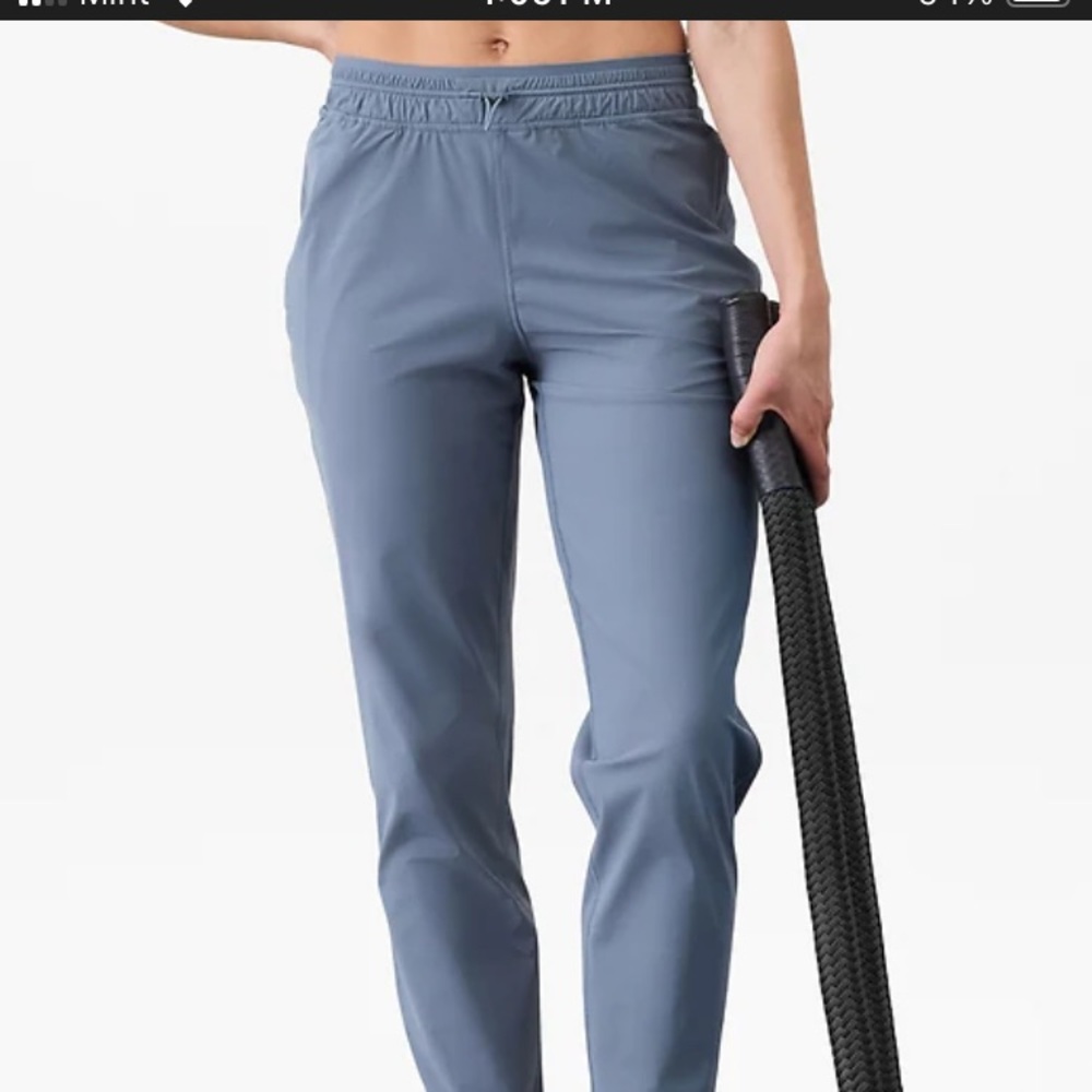 NWT Athleta Brooklyn Jogger Shadow Blue color. Size 16.